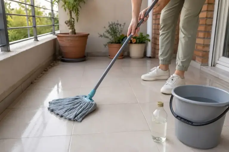 Come Lavare il Balcone Senza Aloni: L’Ingrediente della Nonna che Fa Tornare le Piastrelle Splendenti
